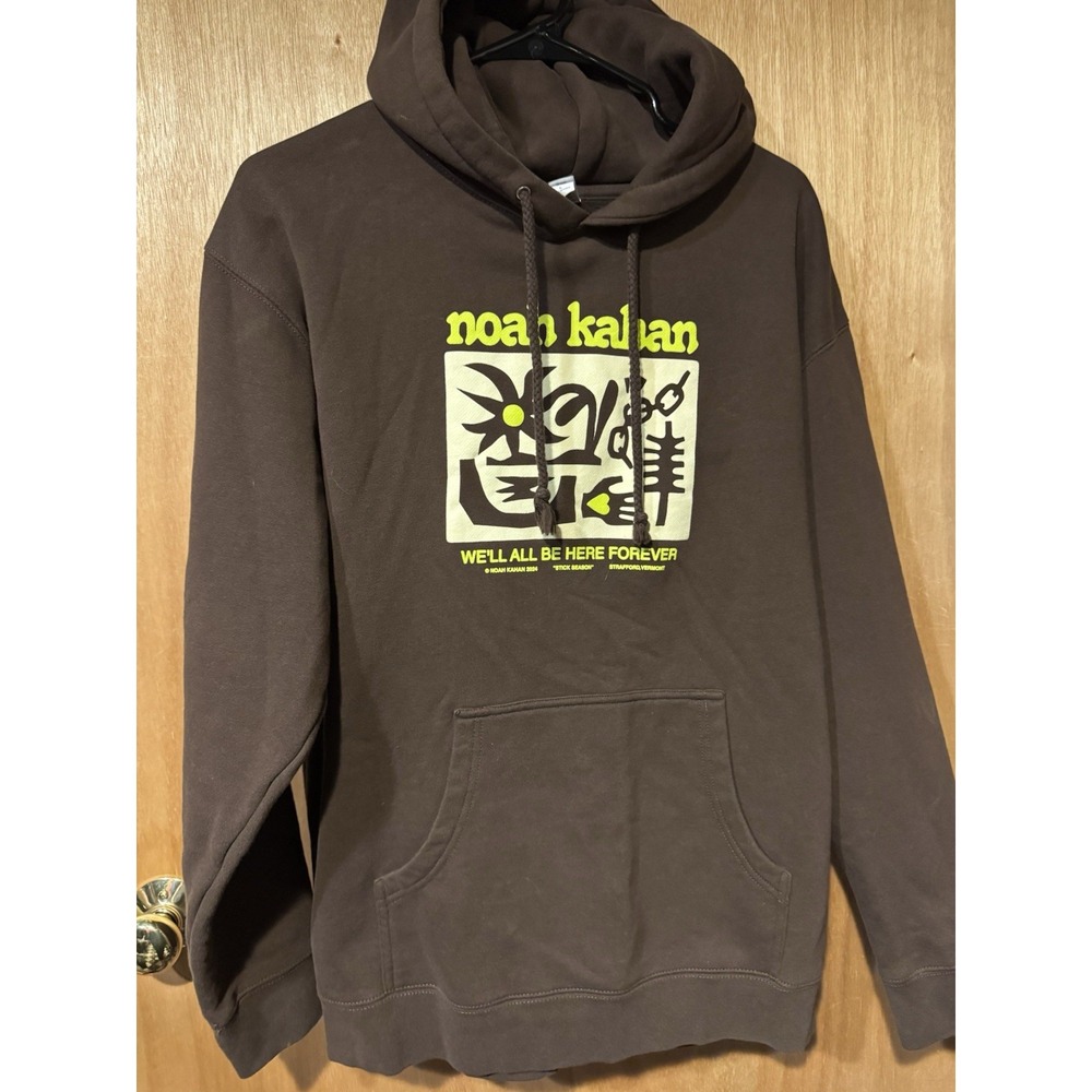 Noah Kahan 2024 Tour We'll All Be Here Forever Stick Season Brown Hoodie Size L